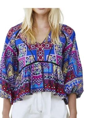 Hunter Bell Grayson Top in Bohemian Patchwork Size S